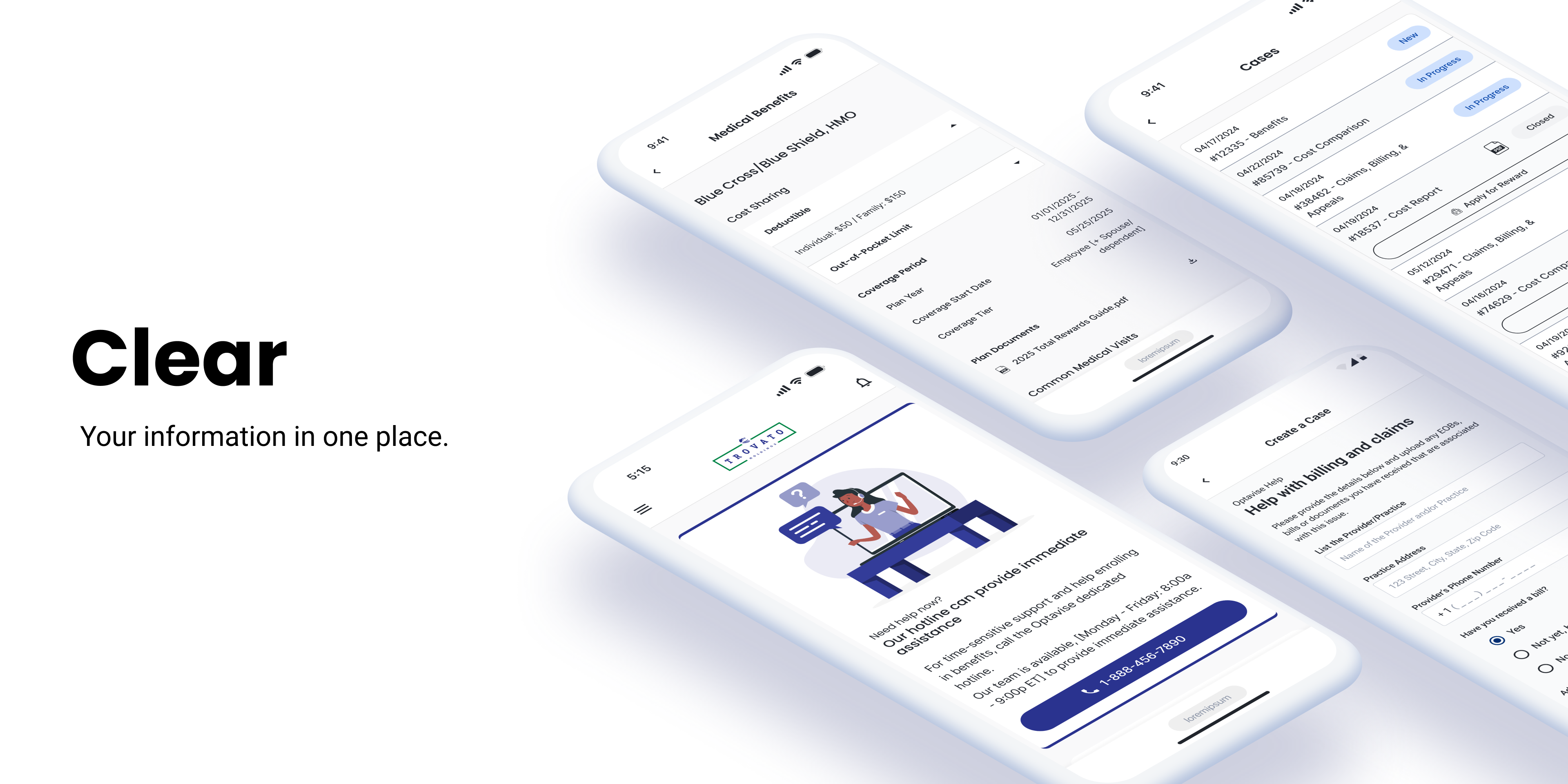 images showing mockups of insurance product created